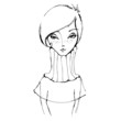 illustrated cute abstract girl