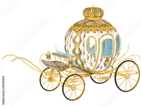 Illustration: fairy tale royal carriage, isolated fairy tale royal carriage, isolated