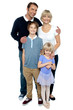 Indoor studio shot of lovely family, four members