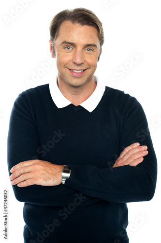Photo: Handsome middle aged male model posing with confidence Handsome middle aged male model posing with confidence