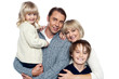 Family portrait of a couple with their two children
