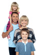 Portrait of happy family of four persons