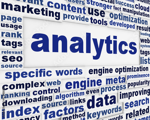Illustration: Analytics technical poster design Analytics technical poster design