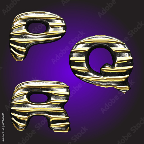 Vector: silver letters with gold silver letters with gold