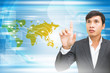 Photo: Businessman With Futuristic Screen Businessman With Futuristic Screen