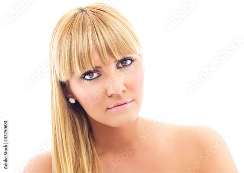 Photo: Close-up portrait of a young woman with beautiful eyes Close-up portrait of a young woman with beautiful eyes