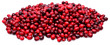 Large Pile of Fresh Raw Cranberries Over White