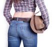 Cowboy girl posing backwards