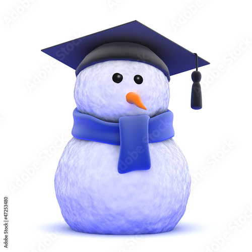 Illustration: Snowman graduates Snowman graduates