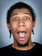 Portrait of young man with emotional facial expression