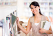 Female student at the library