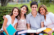 Happy group of students