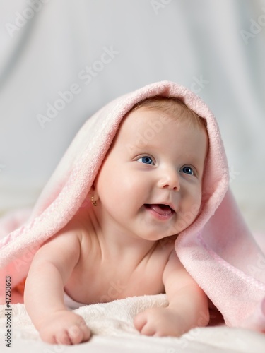 Photo: The portrait of smiling baby The portrait of smiling baby