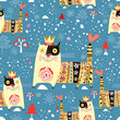 winter texture with cats