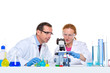 chemical laboratory with two scientist working