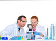 chemical laboratory with two scientist working