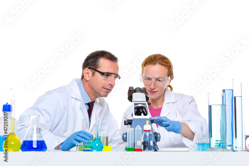 Photo: chemical laboratory with two scientist working chemical laboratory with two scientist working