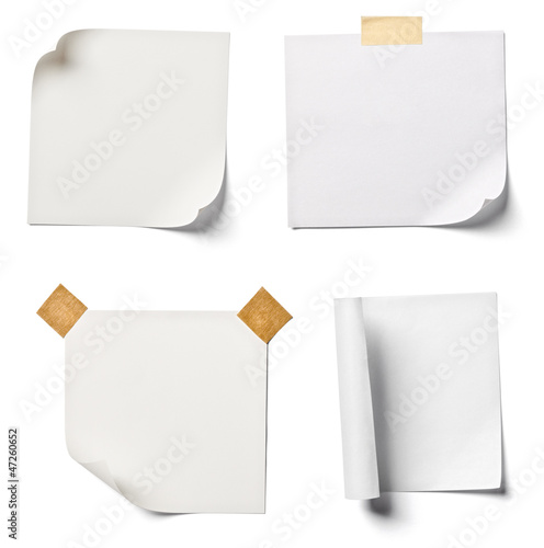 Photo: white note paper office business white note paper office business