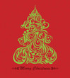 Vector card with christmas tree