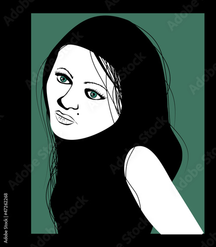 Vector: Glamourous lady on a green background Glamourous lady on a green background