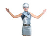 children futuristic fashion children girl silver makeup