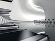 Futuristic modern gym with treadmill and elliptical trainer