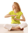 Young woman with an energy-saving bulb