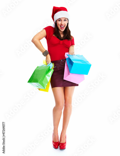 Photo: Christmas Shopping woman. Christmas Shopping woman.