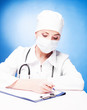 doctor by the table
