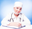 doctor by the table