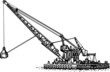 Sea crane on the platform in the sea