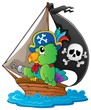 Vektor: Image with pirate parrot theme 1 Image with pirate parrot theme 1