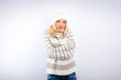beautiful blonde woman - wintertime