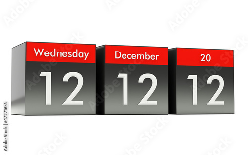 Illustration: 12 12 12 - Unique Day - Wednesday 12 December 2012 12 12 12 - Unique Day - Wednesday 12 December 2012