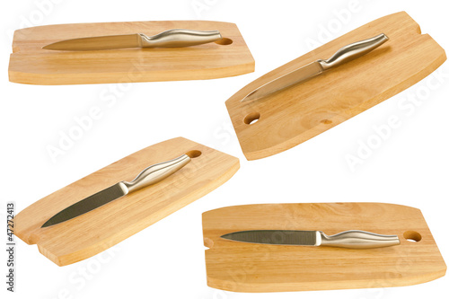 Photo: table knife and wooden cutting board table knife and wooden cutting board