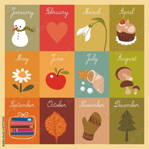 Vector: Children's Illustrated Calendar Children's Illustrated Calendar