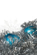 christmas balls and snowflakes on tinsel