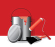 red paint pot background