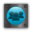 Logo réseau social métallique