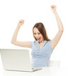 Photo: Excited woman with laptop Excited woman with laptop