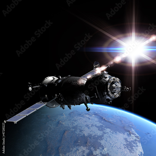 Illustration: Spaceship at the Earth orbit Spaceship at the Earth orbit