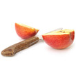 Photo: Knife and cut apple Knife and cut apple