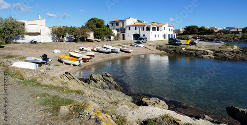 Photo: Panorama over a cove in the Mediterranean village of Cadaques Panorama over a cove in the Mediterranean village of Cadaques