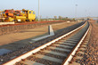 Railroad track construction site