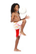Photo: young rasta guy with football in studio young rasta guy with football in studio
