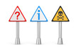 Question, danger and information sign