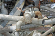 rusted and old iron pipes and lead