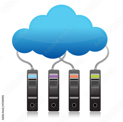 Illustration: server backup cloud computing concept server backup cloud computing concept