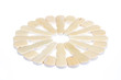 Wickerwork empty yellow breadbasket on white background