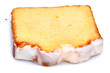 Photo: Single Slice of Iced Lemon Coffee Cake Over White Single Slice of Iced Lemon Coffee Cake Over White